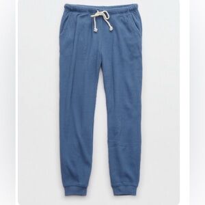 Aerie Blue Waffle Relaxed Fit Joggers